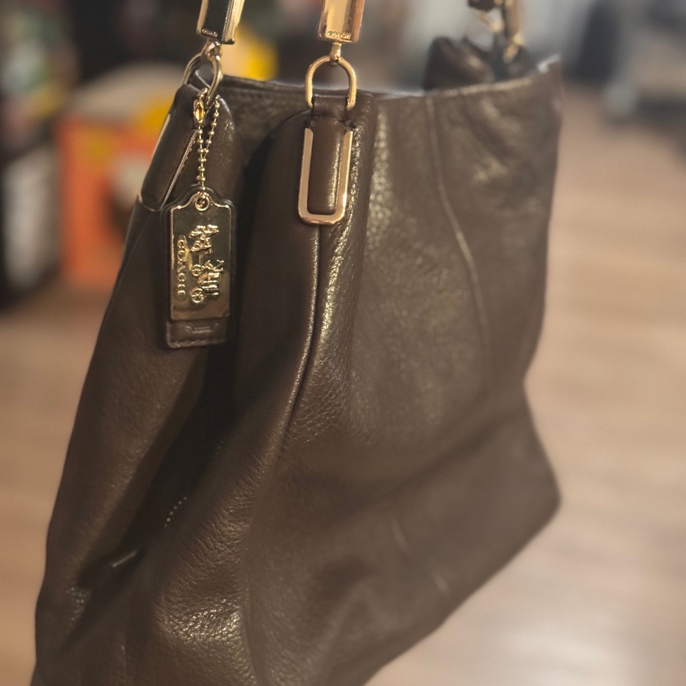 Coach Dark Brown Leather Shoulder Bag